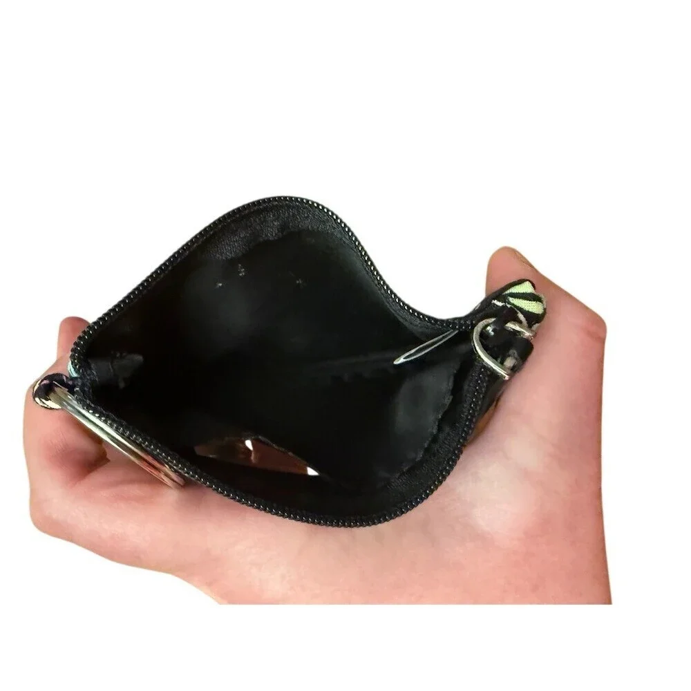Vera Bradley Black Floral Paisley Zip ID Case Coin Purse